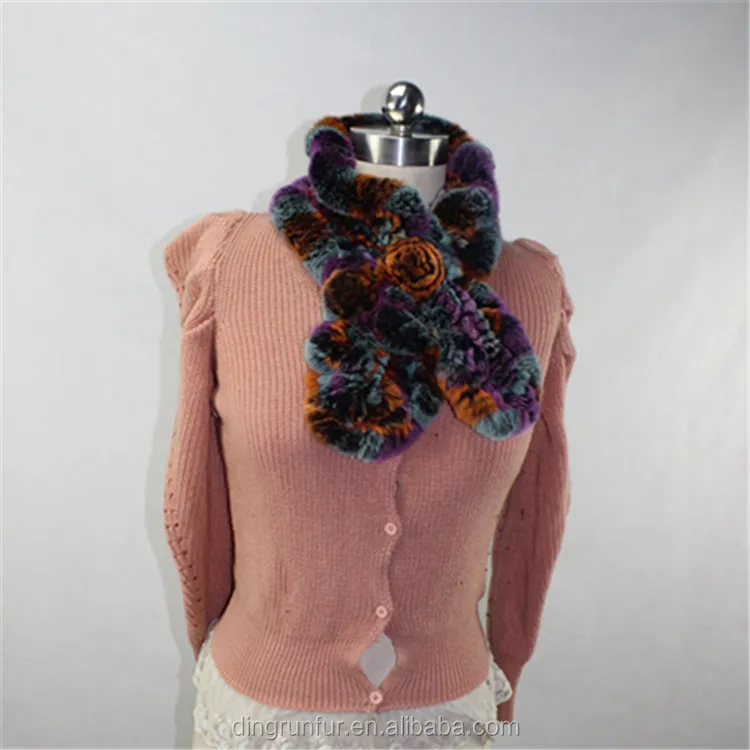 Шарф из натурального меха кролика рекс лучшего качества, вязаный шарф из натурального меха