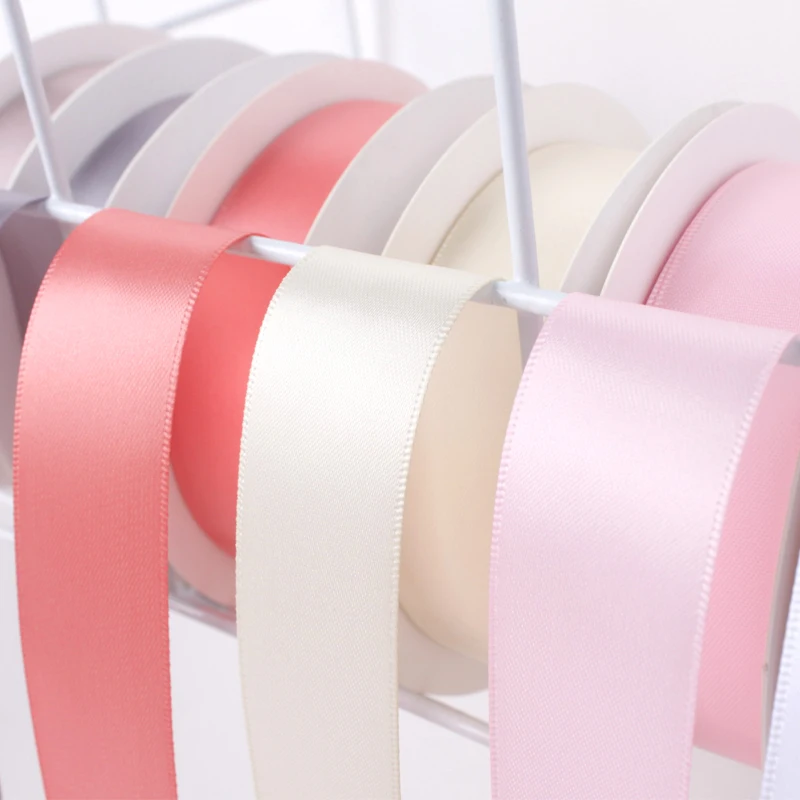 
High Quality 25mm 1 inch Solid Color Double Faced 100% Polyester Satin Ribbon 