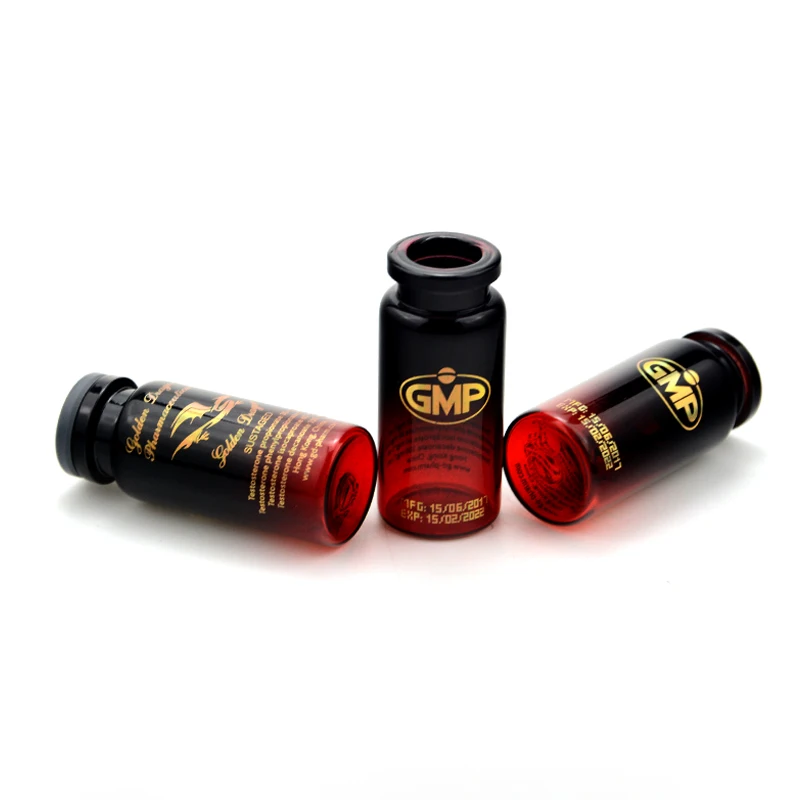 Custom injection vials glass 10ml amber glass vial with printing medicine glass vial