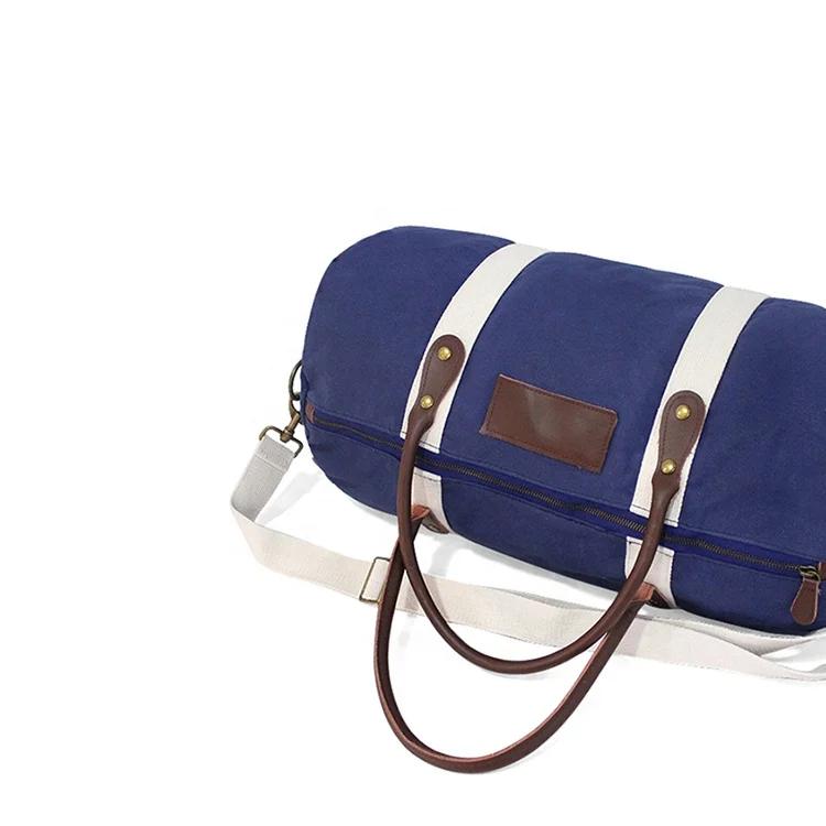 China Factory Plain Waterproof Travel Duffel Bag, Cotton Canvas Sport Gym Bag With Adjustable Shoulder Strap Men