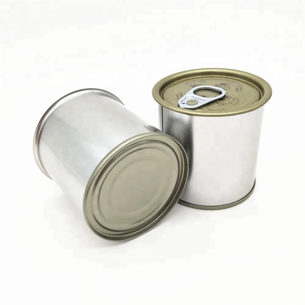 
lacquer round empty tin cans for food with easy open lid 