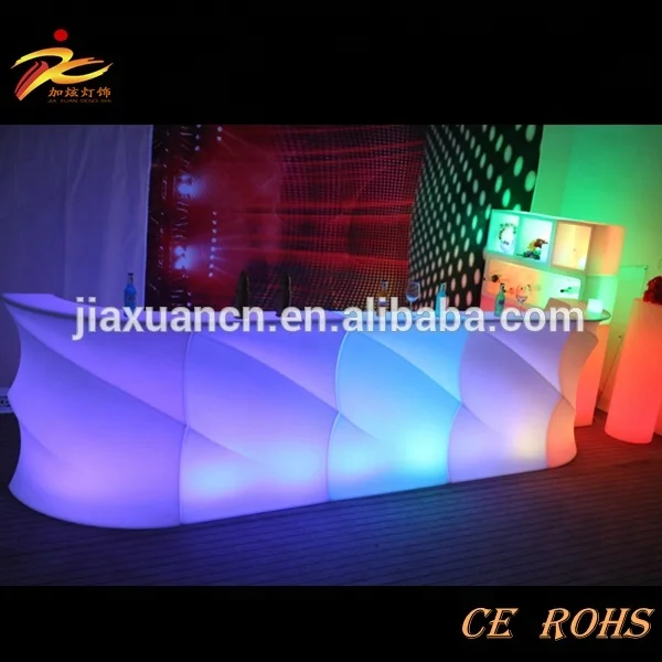 
Hot sale wave shape events furnitures/led bar counter/plastic bar table 