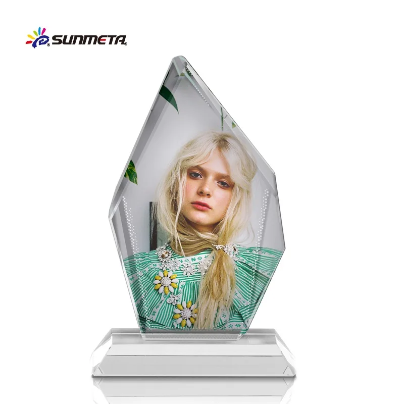 Sunmeta Factory Fashional sublimation funny crystal glass photo frame for wedding gift