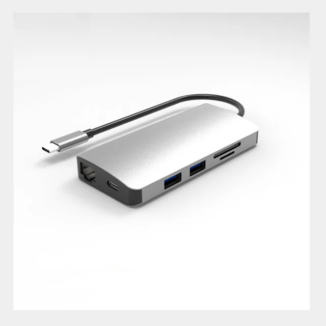 
9 in 1 Aluminum alloy usb c to ethernet metal adapter hub 