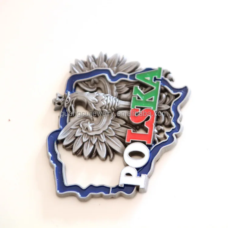 Wholesale poland enamel metal tourist souvenirs country fridge magnet