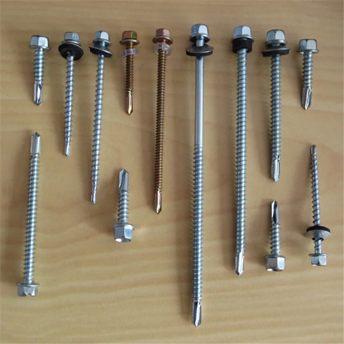 Zinc self drilling screw Hex head  with EPDM washer low price