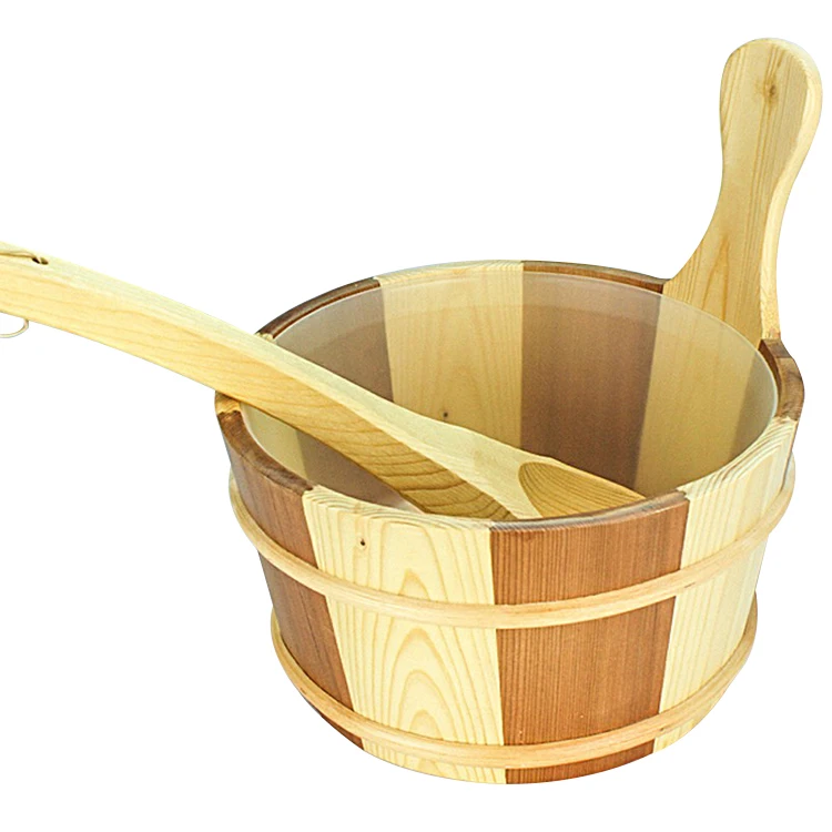 Sauna water bucket, sauna bath bucket and ladle