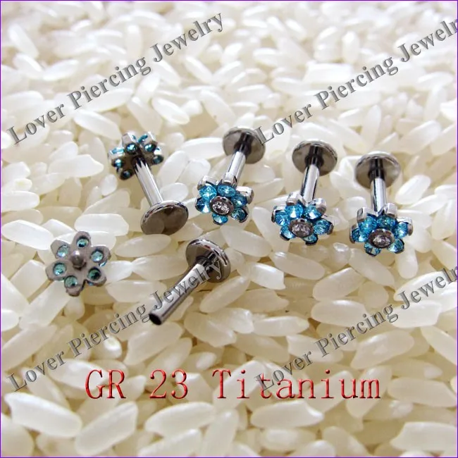 [ST-064] ASTM F136 Gr23 Titanium High Quality Internally threaded Custom Unique Labret Studs Body Piercing Jewelry Rings