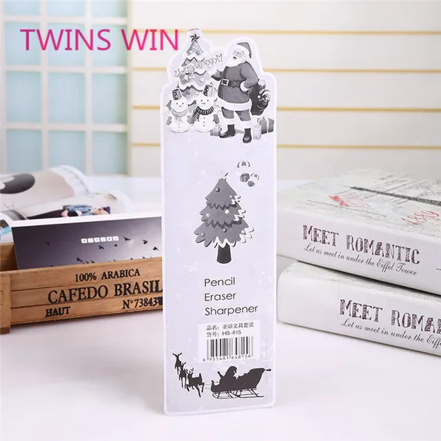 Factory wholesale school supplies custom design kids eco eraser and pencil stationery set for 2019 new christmas gift ideas 157