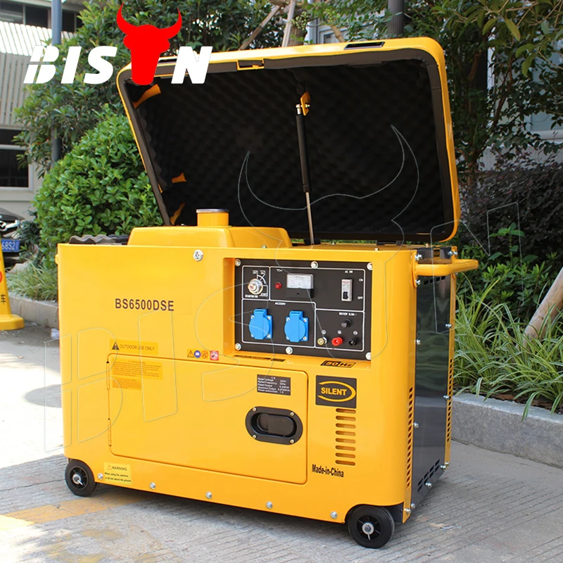 BISON(CHINA) BS7500DSEC 6KW 6KVA Copper Wire New Type Actual Output Power Strong Silent 220V King Max Diesel Generators