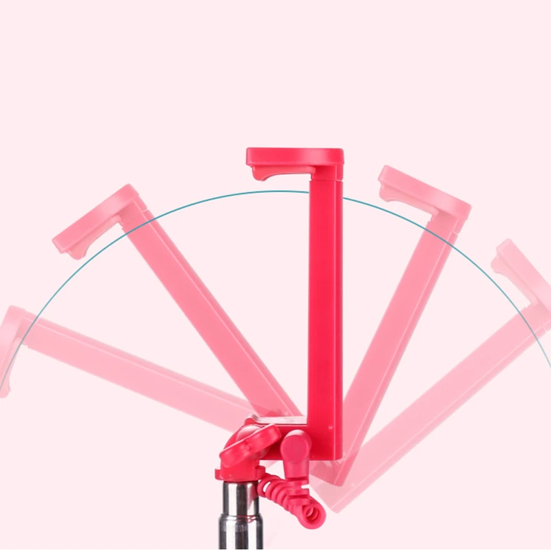 
Travel Outdoor Adjustable Flexible Metal Candy Wired Selfie Stick Monopod for Mobile Phone 