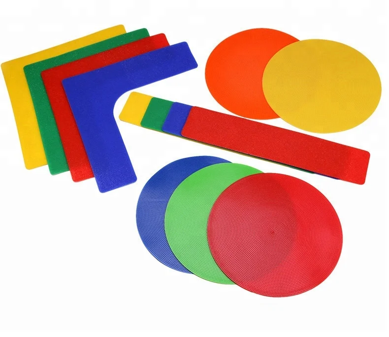 Durable round rubber sports poly vinyl disc soccer speed training pvc flat rounded spot land markers