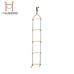 High Quality Kids Swing Set Accessories Wooden Climbing Rope Swing Ladder