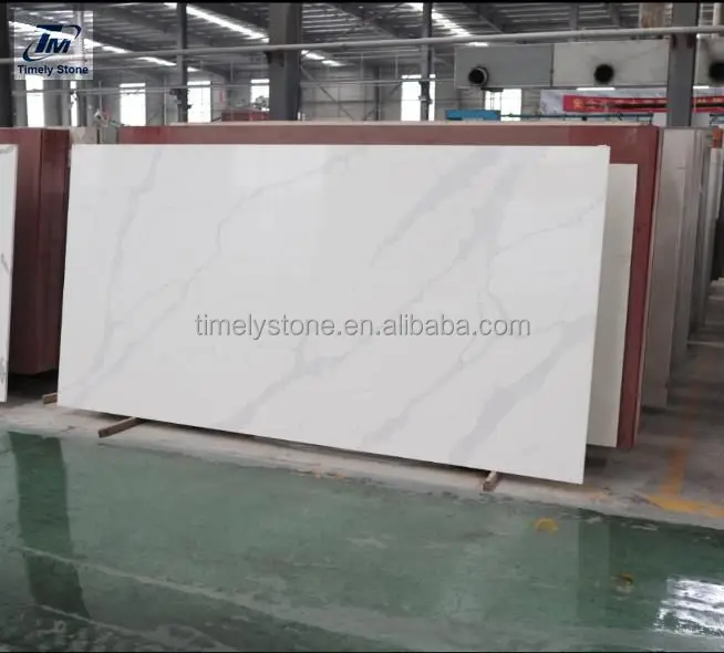 
engineering kitchen countertop artificial calacatta quartz stone slab 