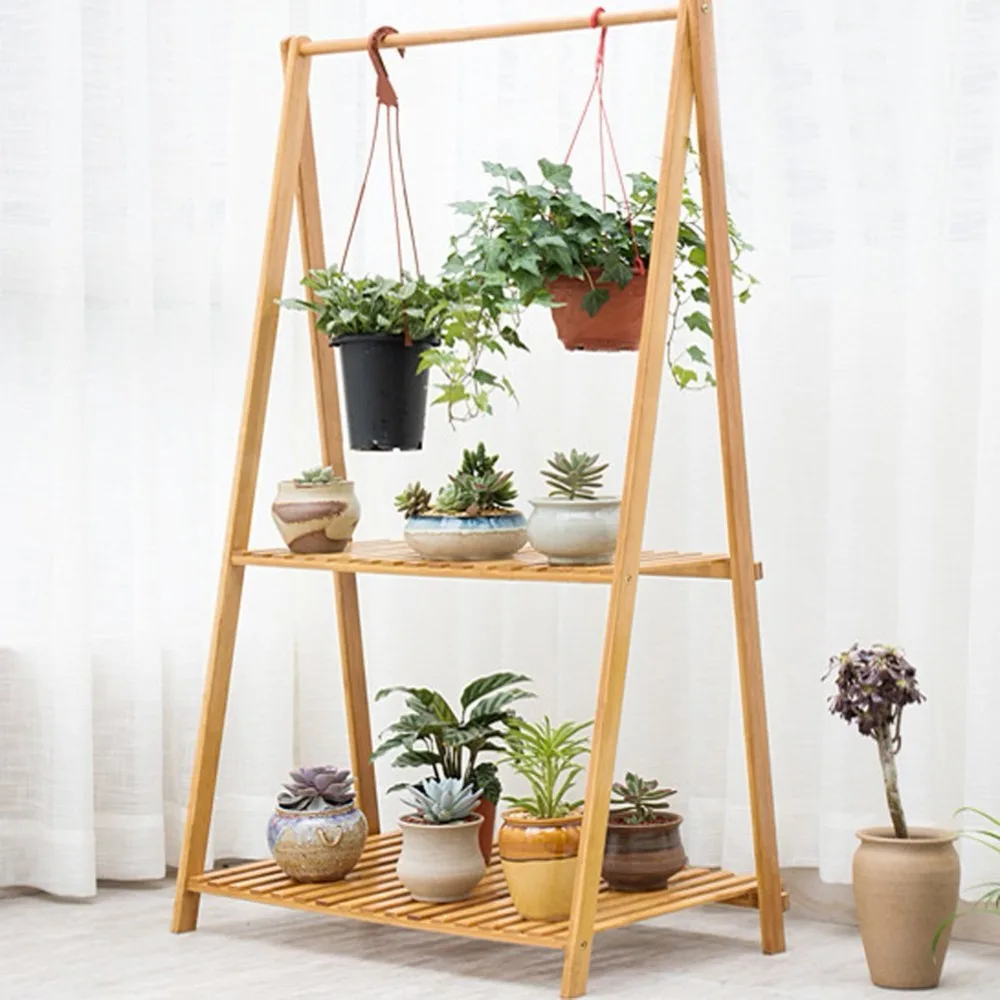 Popular Garden Plant Stand Bamboo Folding Flower Pot Stand