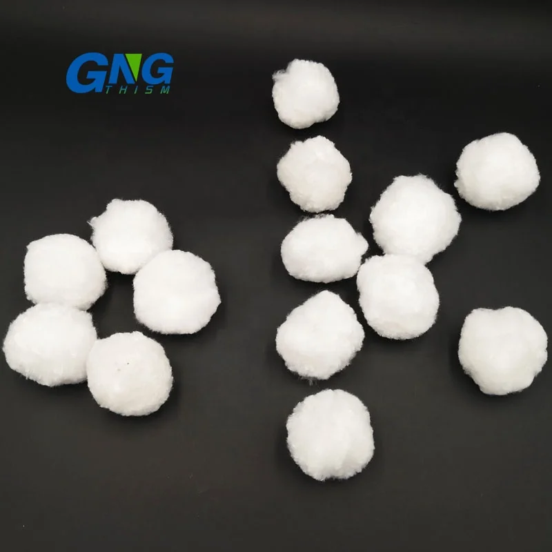 Swimming pool sand filter of polyester fiber ball