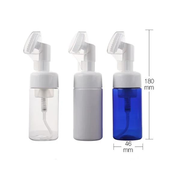 
50ML cleanser mousse foam pump PET bottle with silicone applicator 