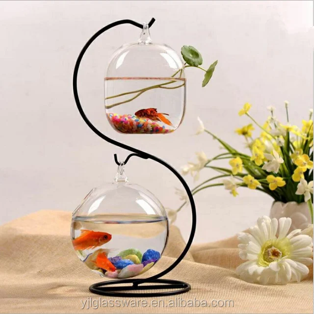 hot selling popular design hanging clear glass fish bowl
