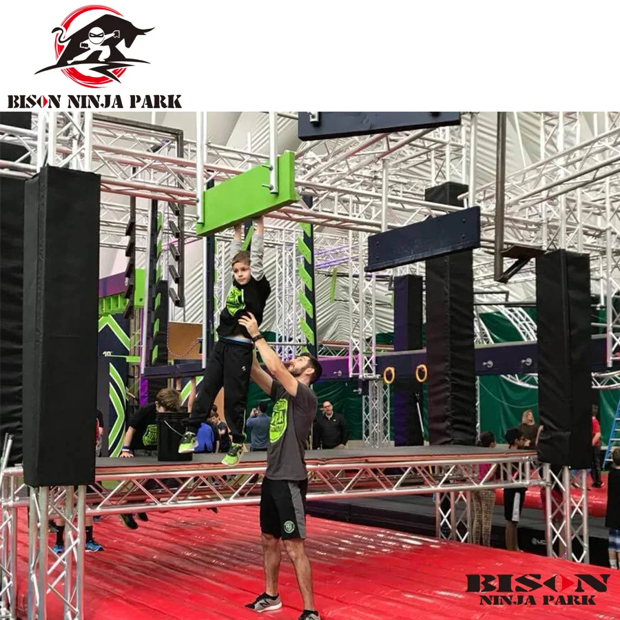 Outdoor kids ninja warrior inflatable park