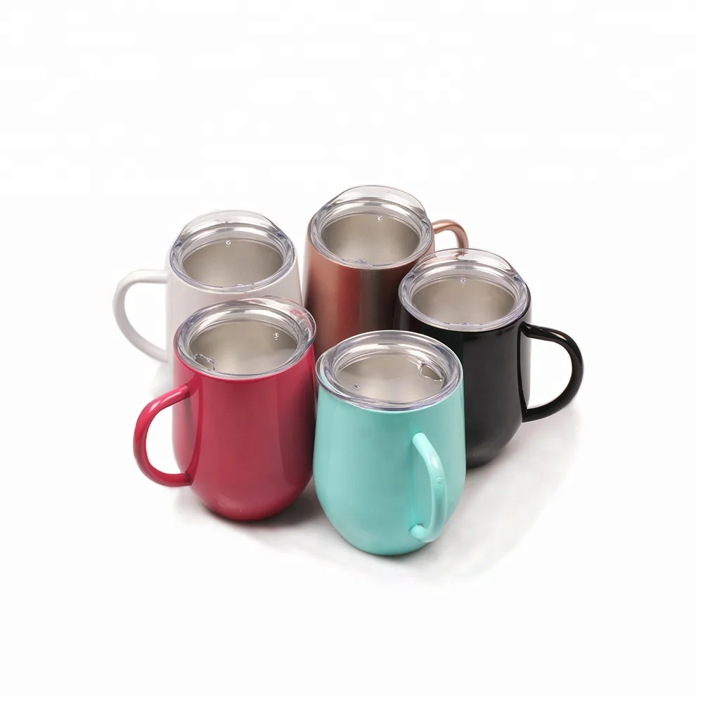 
2021 new dropshipping 12oz Egg Shaped Vacuum Double Wall Insulated Custom Stainless Steel Coffee Mug 