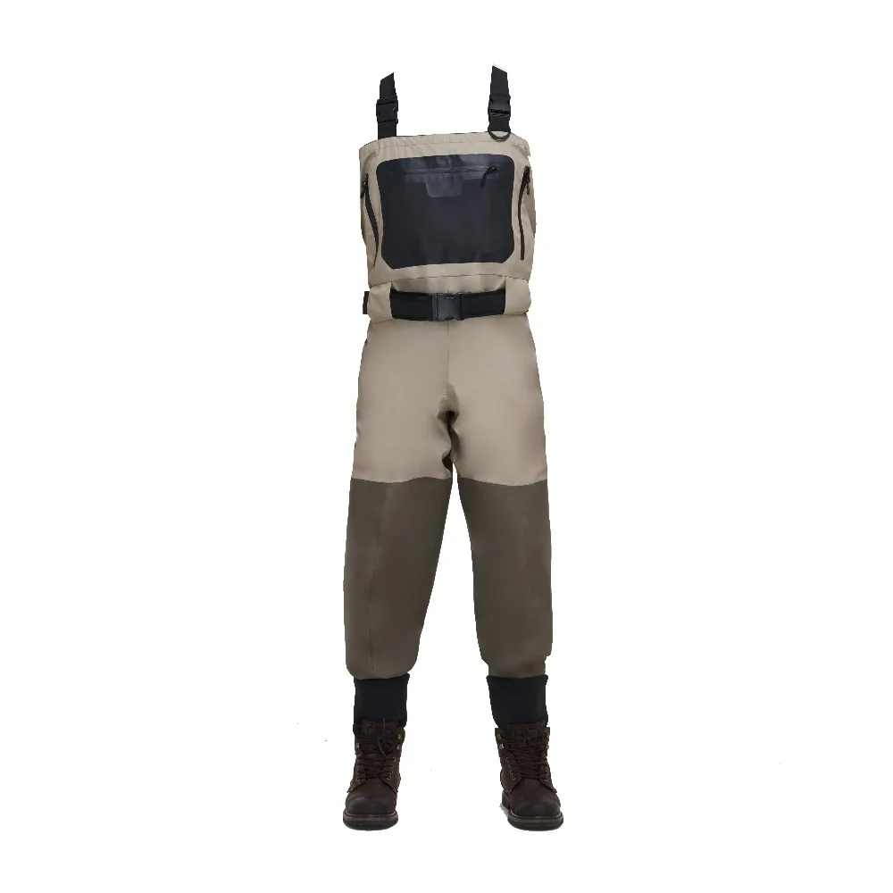 Мужская 5 слоев 3 слоя груди камуфляжные дышащие прорезиненный комбинезон с сапогами для рыбалки