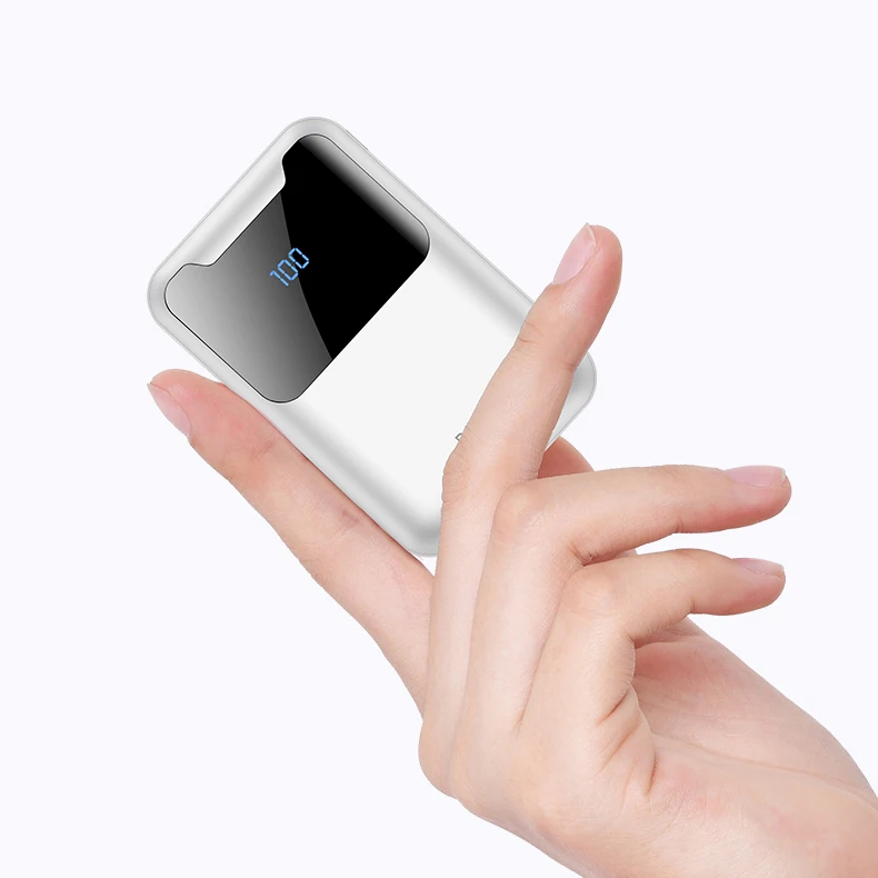 DIVI LED Display Screen power bank10000mah Lithium Battery wallet power bank Double USB Power Bank for mobile phone