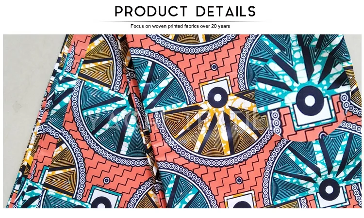 African 100% Cotton Wax Print Fabric Combed Yarn Batik Pattern Shirt Dress