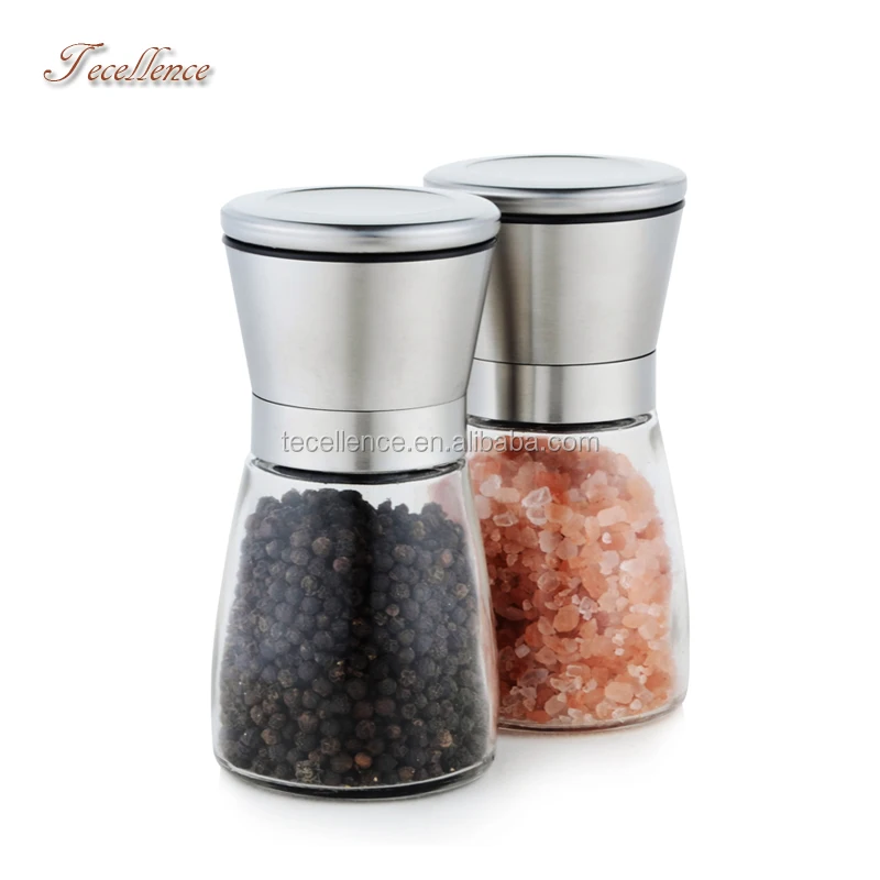 Wholesale Kitchen Tools Manual Grinder Spice Black Pepper Mill Glass Sea Salt Grinder