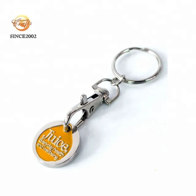 cheap new UK shopping trolley coin keyring