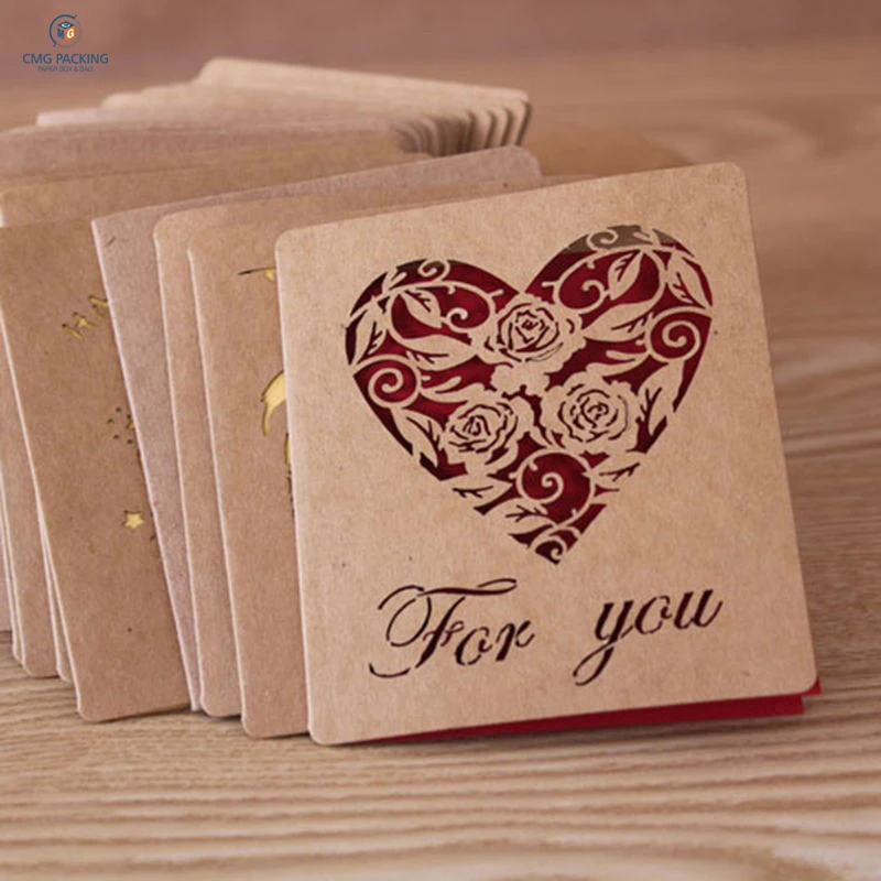 Good Folding Kraft Paper Greeting Card Best Wishes Happy Birthday Blessing Greeting Message Card Event & Party Supplies