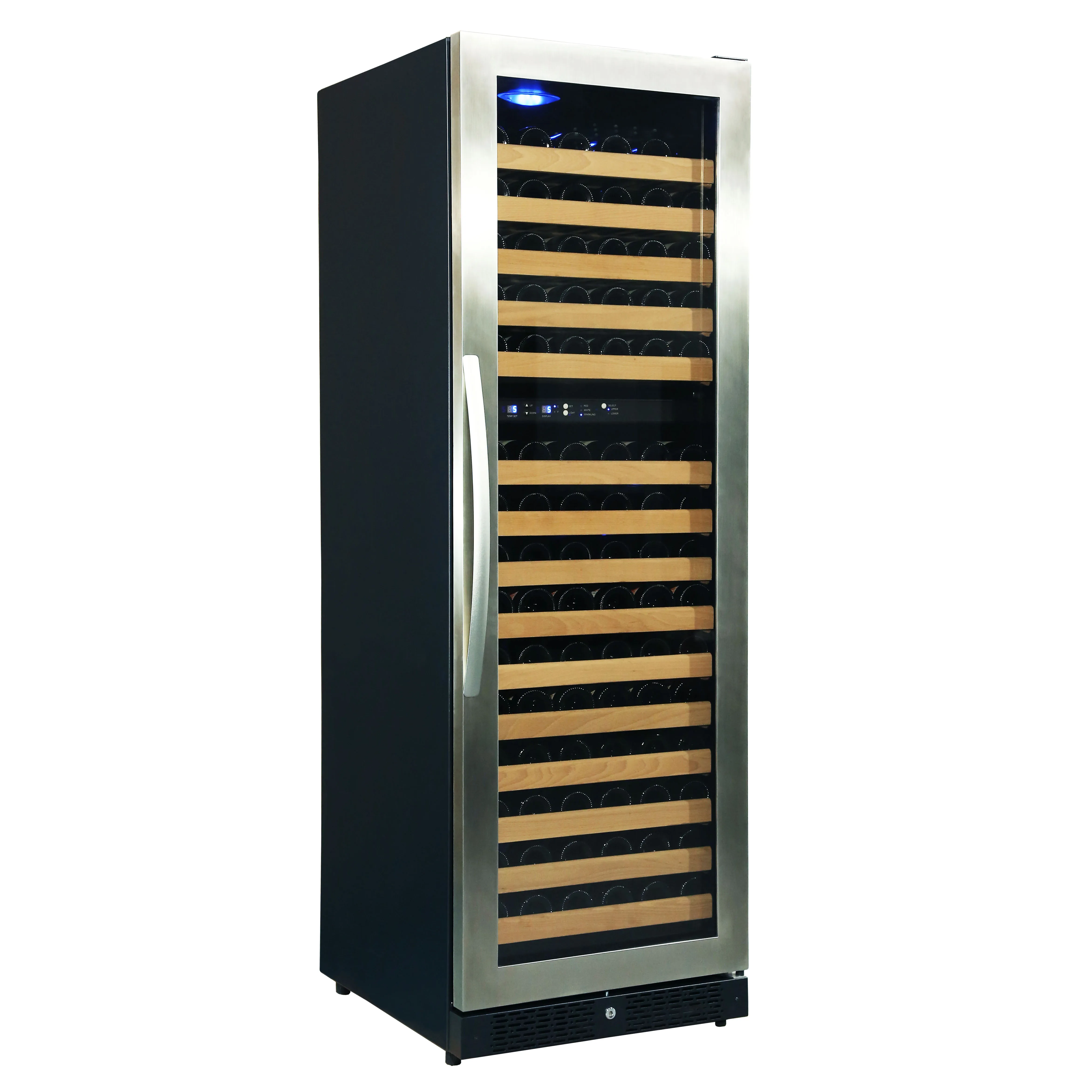 
155 Bottles Dual Zone Wine Cooler Fridge with Compressor Cooling System 