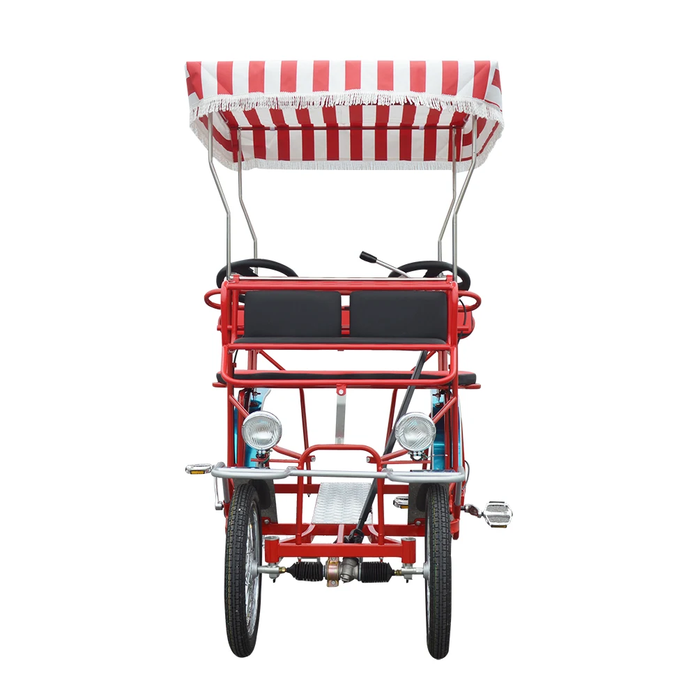 Tourist Renting Low Speed Safety Four Person 4 Wheel One Bench Child Seat Two Person Family Quadricycle