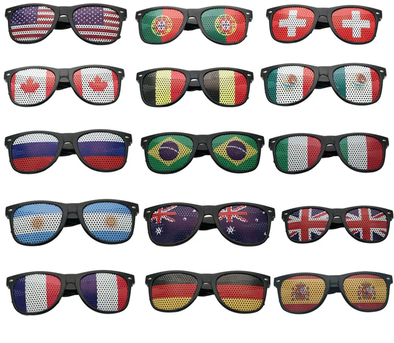 Fashion French UK Italy India Brazil Flag Sunglasses Custom Country USA American Flag Sunglasses