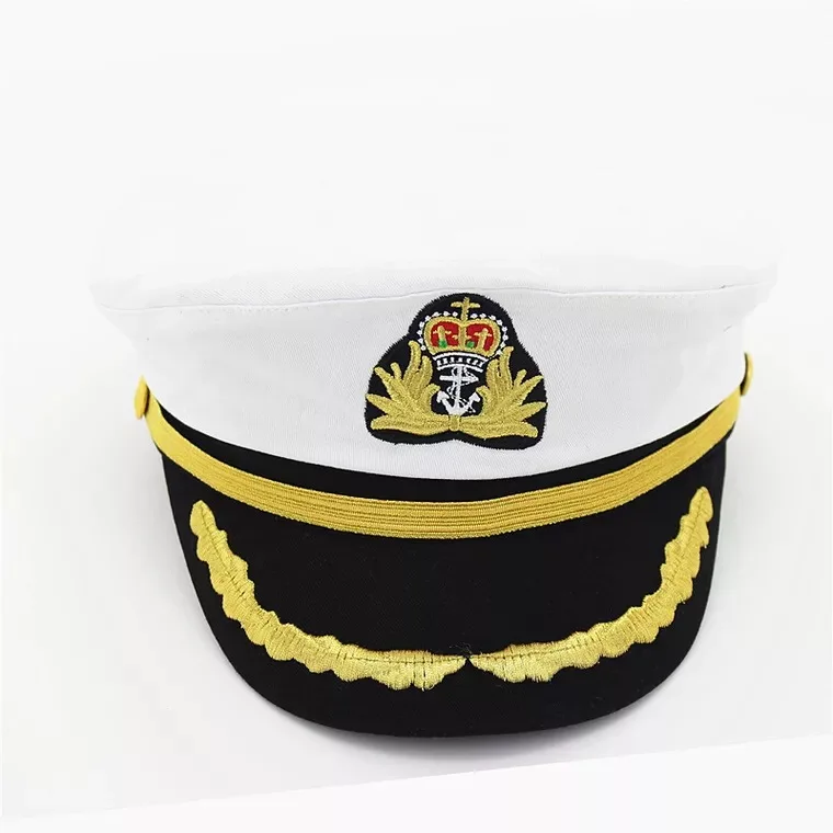 fashion custom captain sailor cap hat with emb and rope