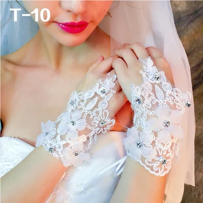ZH0436X Hot Sale High Quality multi-style Fingerless Elegant Lace embroidery Wedding Gloves Bridal