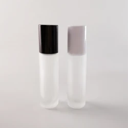 10ml clear frosted glass roll on bottle with metal roller ball roll on perfume bottle