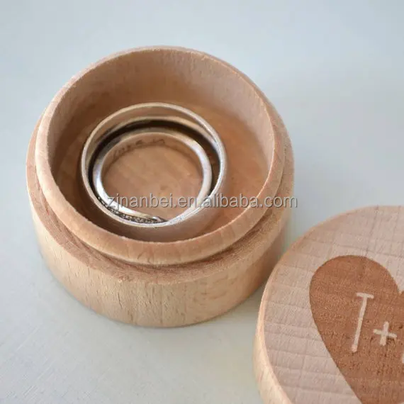 2024 Custom Made Small Cheap Round Wooden Ring Box Wooden Gift Packaging Box