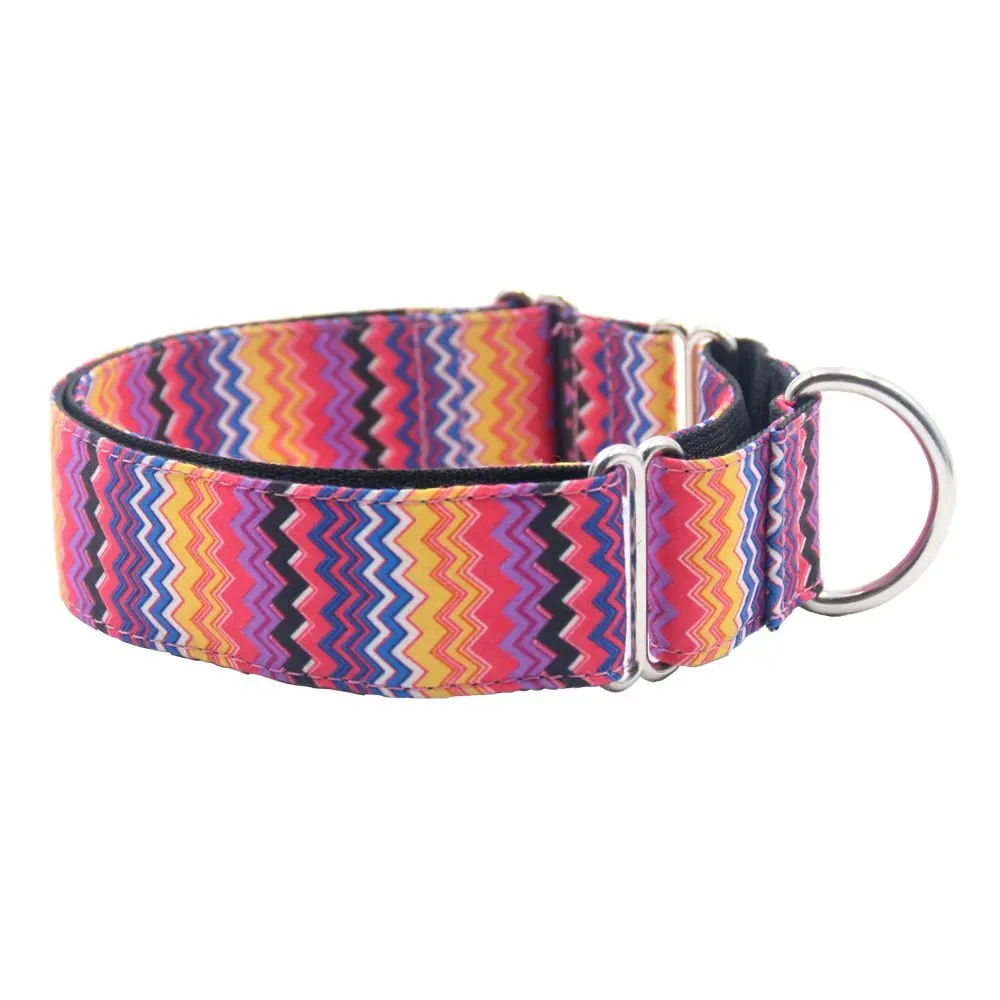 Heavy Duty Adjustable Print Pet Large Nylon Dog Training Collar Martingale Dog Collars