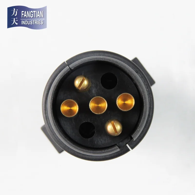 European trailer connector 12v n type 5 pole 5 pin trailer plug with nut 7 way trailer connector