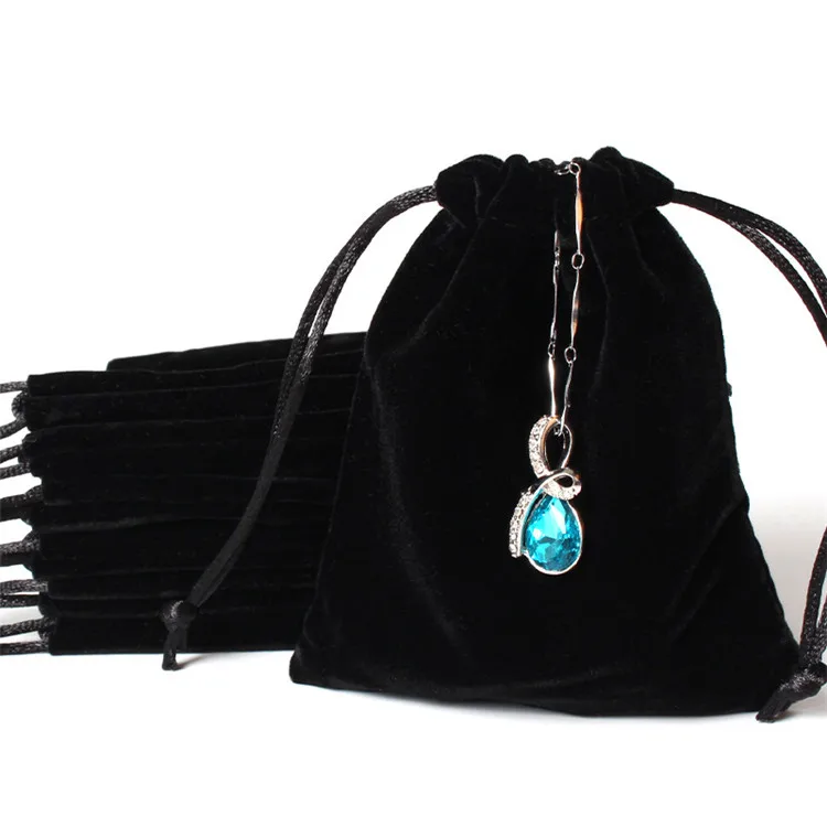 Custom Logo Drawstring Hot Stamp Velvet Bag