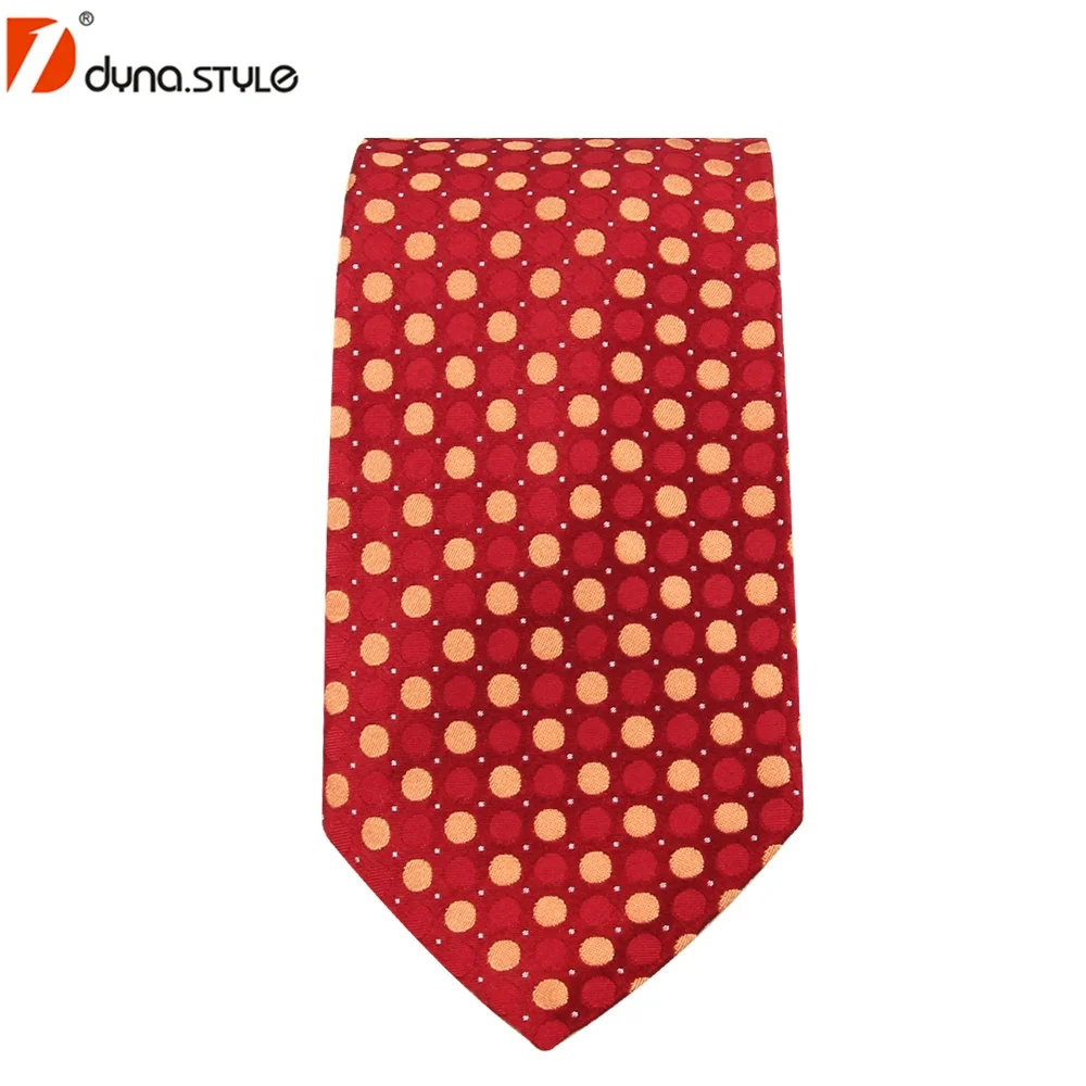 Best Selling New Classic Man Polka Dot Red Tie for Wedding Celebration