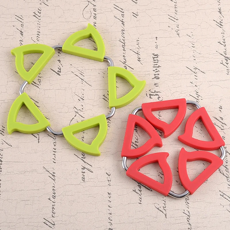 Kitchen gadgets heat resistant silicone pad Hot Pot Holder stainless steel silicone insulation pad