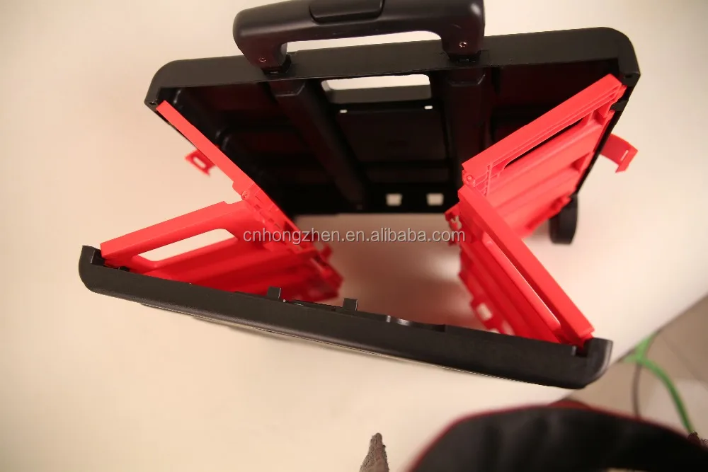 
fashion portable folding shopping trolley 35L Collapsible plastic Shopping Trolley Reusable Shopping Cart Adjustable Handle 