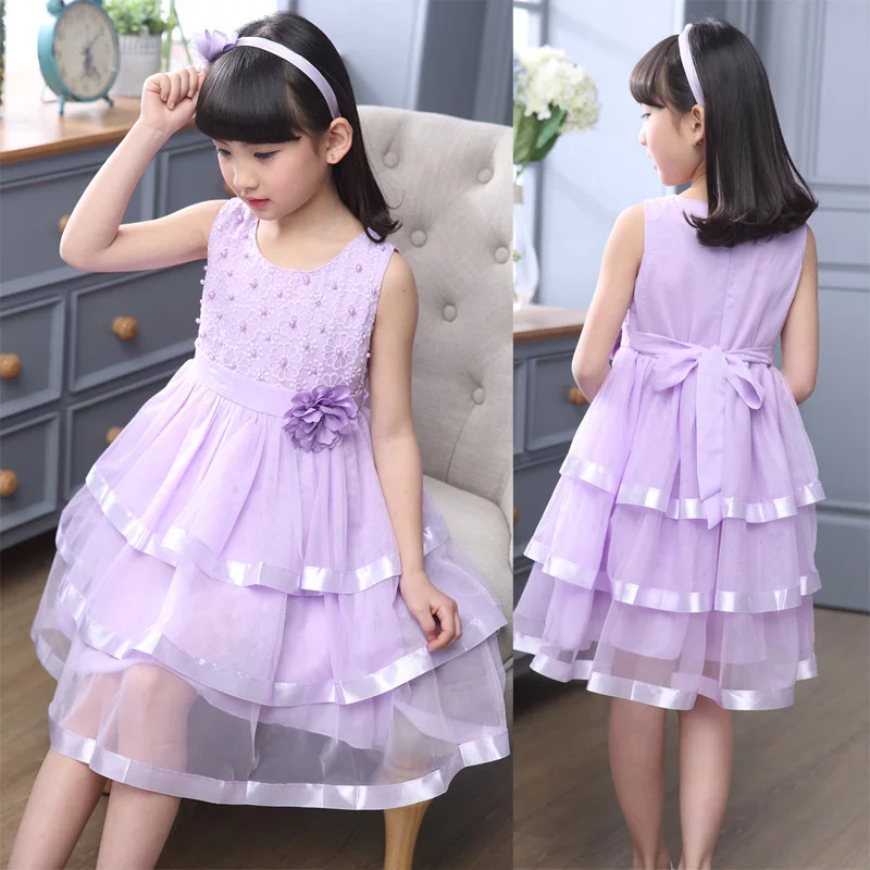 2019 Newest Summer Child Clothes Big Baby Skirt Fashion Cute Princess Girl Dress With pearls