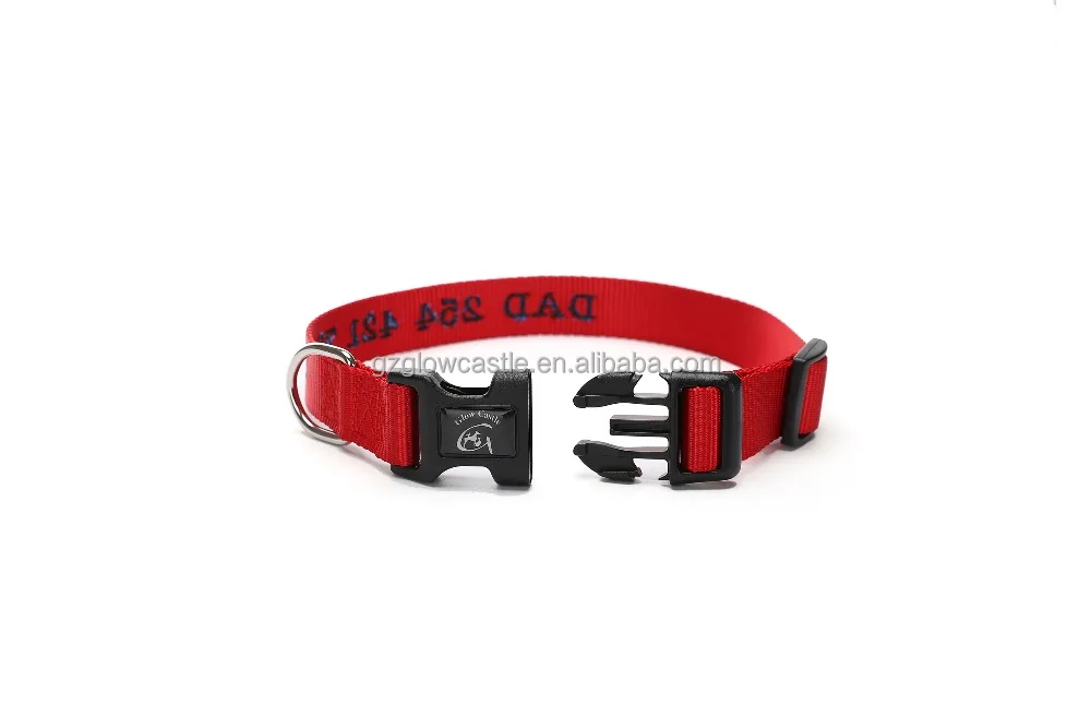 Embroidered Personalized DIY Nylon Dog Collar With Pet Name & Phone Number