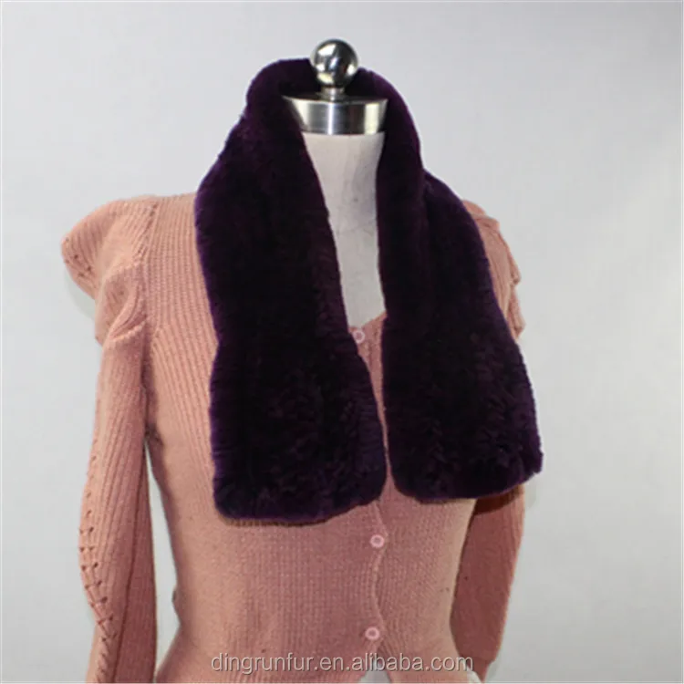 Шарф из натурального меха кролика рекс лучшего качества, вязаный шарф из натурального меха