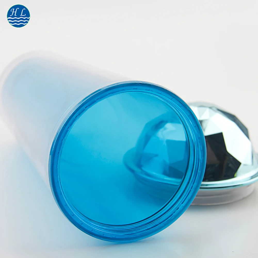 Shining Irregular Colorful Lid Plastic AS 22 oz Double Wall Straw Cup