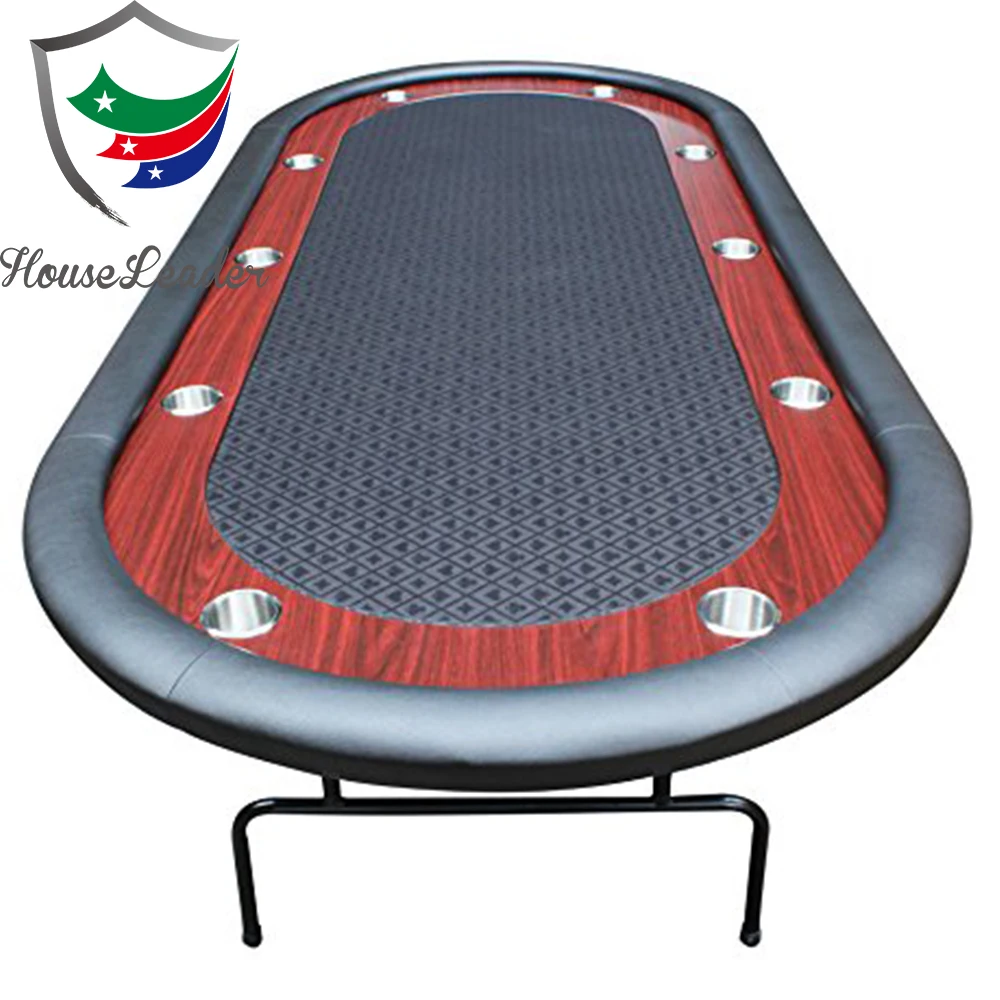 
96 inch Professional Casino Oval Custom Folding Cheap Poker Table with Racetrack and Cup Holders 