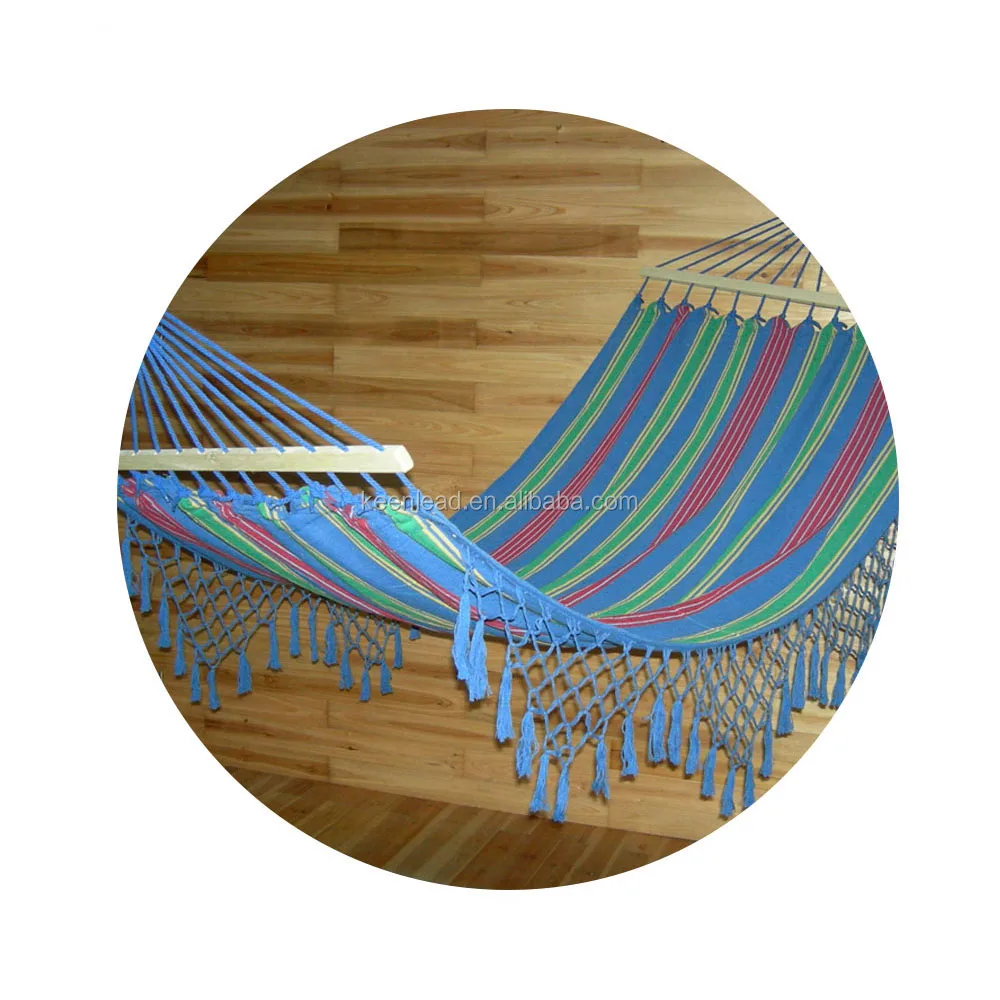 double barbecue fabric Cotton Material Portable camping tassel macrame Popular Hammock with fringe cotton