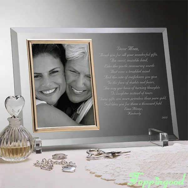 Персонализированная стеклянная рамка для фотографий Dear Mum, подарок на день матери